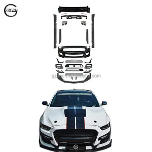 مجموعة هيكل للبيع بالجملة لـ 1000 + فورد موستانج ترقية GT500 مجموعة مصد أمامي وخلفي للسيارة تنورة جانبية GT500