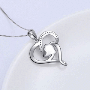 Collar con colgante de corazón de resina con huella de pata de gato, collar con dije de huella de corazón hueco, joyería de moda - Product Image 5