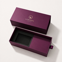 Boîtes d'emballage de parfum en carton rigide écologiques personnalisées avec logo, style tiroir vide, pour flacon de 50 ml et 100 ml