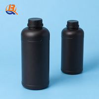Bouteille distributrice à haute barrière, nervurée, pour liquides doseurs sensibles à la barrière, 500ml-1200ml, en PEHD + bouchon en PP, COEX, pour produits chimiques fluorés