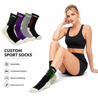 Chaussettes de sport d'automne personnalisées pour homme, femme et unisexe, tricotées, antidérapantes, de qualité supérieure, avec impression numérique