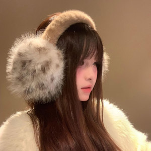 Women's Leopard Print Plush Earmuffs <b>Winter</b> <b>Ear</b> Warmers Outdoor Cycling Cold Protection Fluffy <b>Ear</b> <b>Covers</b> - Product Image 3