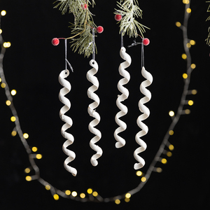 Christmas Glitter Icicle Ornaments Spiral Twisted Streamer Hanging Pendant Gold Red White Silver Xmas Tree <b>Winter</b> <b>Decoration</b> - Product Image 3