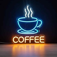 Enseigne LED néon personnalisable pour café, bar, décoration de pièce, lettres lumineuses d'ambiance, panneau de fond, enseignes lumineuses LED