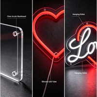 Ensemble d'enseignes néon LED en forme de cœur, lumière néon romantique pour mariage, décoration murale de la Saint-Valentin, enseigne néon personnalisée, accepte OEM ODM