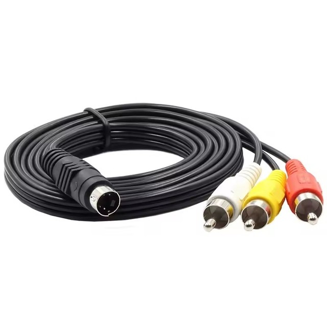 30cm 150cm Mini DIN 4 Pin S-Video Male To 3 RCA Male Female AV Audio Video Adapter Cable DVD PC TV