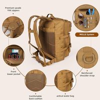 Sac à dos tactique imperméable Molle de grande capacité 45L pour le voyage, la randonnée, la gym, le sport, le quotidien et l'ordinateur portable
