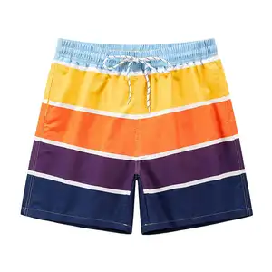 OEM Mens Swimming Trunks Zipped Up Shorts Factory Printed Stretchy Casual Beach Wear