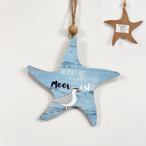2025 Más Vendido Estilo Costero Al por Mayor MDF Colgante Diseño Vintage Ecológico Adornos Decorativos de Estrella de Mar Letrero de Playa - Product Image 1