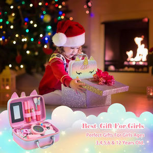 Jouets de maquillage lavables non toxiques pour petites filles, ensemble de cosmétiques de princesse pour tout-petits, kit de maquillage réel pour filles - Product Image 6