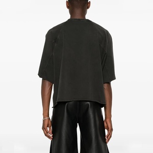 Camisetas de Moda con Hombros Caídos y Cuello Redondo, Camisetas Negras de Estilo Urbano, Camisetas Holgadas de Gran Tamaño, Camisetas de Verano de Algodón Grueso para Hombre - Product Image 3