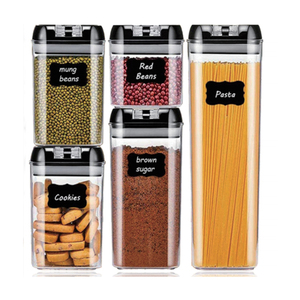 7piece set Food grade kitchen transparent plastic storage jar airtight food storage container set storage box