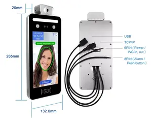 8 inci 3D pengenalan wajah kunci pintu pintar pengenalan wajah waktu sekolah dan sistem kehadiran pengenalan wajah mesin biometrik