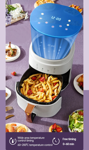 Friteuse à <span class=keywords><strong>air</strong></span> électrique intelligente domestique 8L grande capacité en plastique, surface antiadhésive, fonction temporisée, écran tactile numérique - Product Image 6