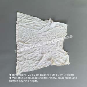 Trapos de tela de algodón 100% para camisetas, 10 kg, blancos puros, paños de limpieza industrial, trapos blancos reciclados - Product Image 3