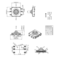 Compra integral soporte personalización tecla de navegación multifunción 12V 10*10*5mm SMD 5 interruptor de dirección interruptor de 5 vías