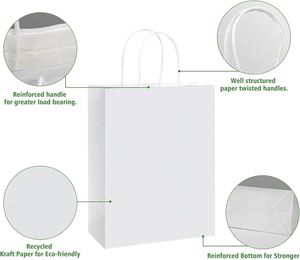 Custom Logo Recyclable Kraft <b>Biodegradable</b> <b>Paper</b> Bags with Handle Factory Direct Sales for Business Use and Packaging - Product Image 2