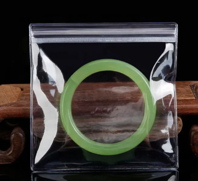 Benutzer definierte Logo Ohrring Halskette Verpackung Reiß verschluss tasche Klar PVC Schmuck Kosmetik Druck verschluss Beutel Tasche