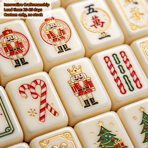 Set di Mahjong di Lusso Personalizzato, 160 Pezzi Rosa <span class=keywords><strong>e</strong></span> Verde, 4 Strati, Serie a Tema Schiaccianoci <span class=keywords><strong>e</strong></span> Balletto per Natale <span class=keywords><strong>e</strong></span> Festività, Tessere Mahjong Americane - Product Image 1
