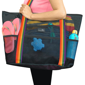 2024 Hot Selling Summer Custom Ladies Multifunctional Lightweight Travel Beach Toiletry <b>Make</b> <b>up</b> Tote Mesh Beach <b>Bag</b> - Product Image 4