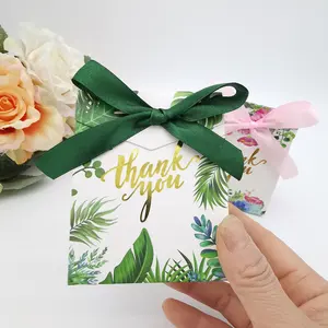 Yiwu suppliers paper materials folding pack empty food packaging Indian wedding thank you green box for chocolate wedding sweets