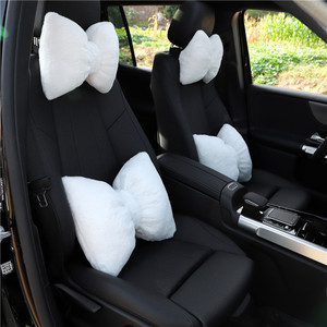 Coussin de tête de siège auto en peluche, imitation fourrure de lapin, support de nuque, coussin de soutien, chaud et confortable pour l'hiver, ensemble d'accessoires automobiles - Product Image 1