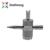Outil de valve 4-en-1 Réenfiler l'intérieur et l'extérieur de la tige de valve Insertion ou retrait des noyaux de valve Outil de patch plat standard ou à grand alésage