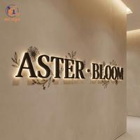Enseigne LED rétroéclairée 3D personnalisée pour intérieur/extérieur, devanture de magasin, commerce de détail, logo mural lumineux