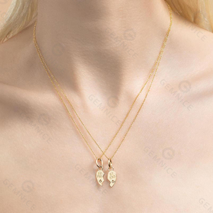 Gemnel 925 Silver 18K Gold Plated <strong>Best</strong> Friends Heart Pendant Set <strong>Necklace</strong> Women - Product Image 4