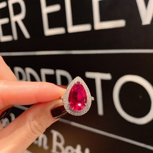 Fashion Red Cubic Zirconia Vintage Micro Pave Gold Plated Necklace <b>Earrings</b> <b>Set</b> Eco-friendly Copper Zircon Jewelry for Party - Product Image 5