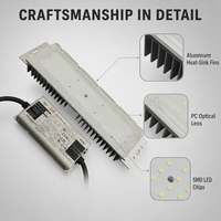 Módulo de Luz LED para Exteriores de 50-60W, 72 Puntos SMD 3030, 120 Cubiertas de PC, Clasificación IP65, 7500 Lúmenes, Temperatura de Color 3000K-6500K, Ra70