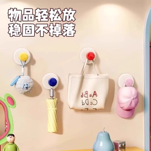 Diy Suction Cup <b>Hooks</b> Round Wall Mounted No Drilling Childrens Key Hat Organizer Strong <b>Adhesive</b> - Product Image 2