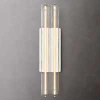Applique murale LED moderne de luxe américaine en laiton et cristal K9 pour salon, chambre à coucher, lampe murale intérieure