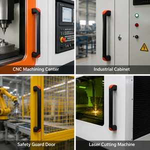 Manija <span class=keywords><strong>tubular</strong></span> para puerta de centro de maquinado CNC, barra de agarre de tubo de alta resistencia con soporte de montaje con tornillos para gabinetes de equipos industriales - Product Image 5