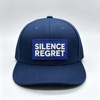 Casquette de baseball personnalisée en daim à visière plate avec logo en silicone, boucle arrière réglable, casquette de camionneur bleu marine, chapeau de sport d'extérieur