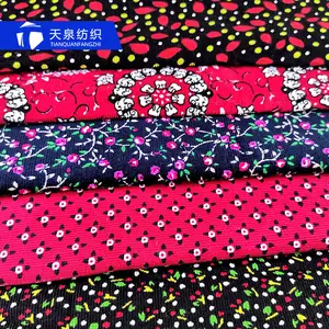 100% Cotton 21 Wale Flower Pattern Printed Corduroy Fabric factory