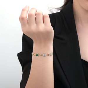Collier en diamant taillé en forme de cœur pour femmes, plaqué or, pierres colorées, bijoux à porter tous les jours - Product Image 2