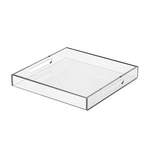 <span class=keywords><strong>Plateau</strong></span> présentoir en acrylique transparent personnalisable <span class=keywords><strong>plateau</strong></span> à collation carré de stockage de bureau durable d'usine <span class=keywords><strong>pour</strong></span> le service de thé d'hôtel - Product Image 4