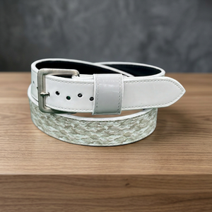 Ceinture de baseball réversible en cuir de vachette, imprimé animal, boucle ardillon rectangulaire argentée, style décontracté, largeur 2,5 pouces - Product Image 4