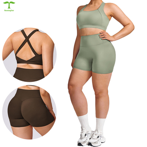 Abbigliamento donna taglie forti per abbigliamento da palestra Set di <span class=keywords><strong>Leggings</strong></span> taglie forti per donna 3xl abbigliamento sportivo da palestra Set Fitness - Product Image 3