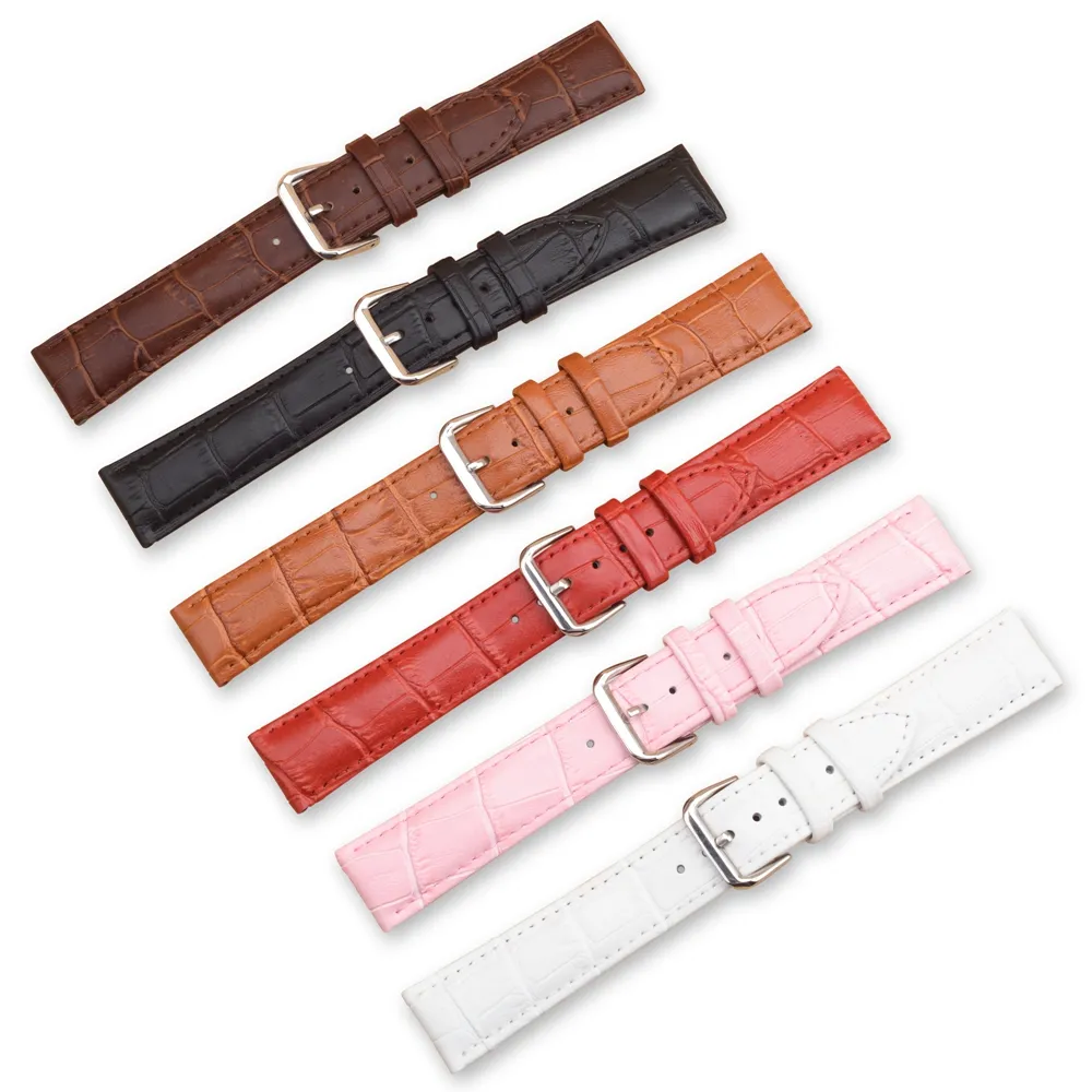 Crocodile pattern Watch Band Genuine Leather Straps 12/14/16/18/20/22/24mm Bamboo pattern quick release leather Watch strap