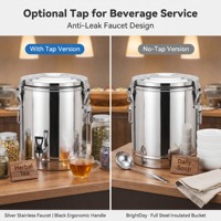 Contenedor de Alimentos Aislado de Acero Inoxidable, Barril para Catering Comercial, Calentador de Alimentos, Cubeta Térmica para Restaurante, Hotel, Buffet