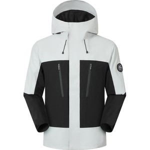 Men Windproof Jacket Full Sleeve Fleece Lining Outdoor Hiking Clothing Red Hooded Design - Product Image 3