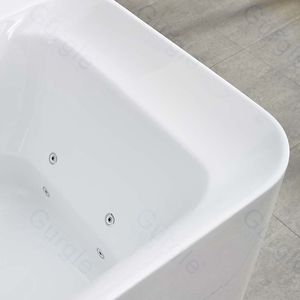 อ่างอาบน้ำอะคริลิคทรงสี่เหลี่ยมหรูหราอ่างน้ำวนอ่างสปาแบบอิสระอ่างอาบน้ำ - Product Image 4