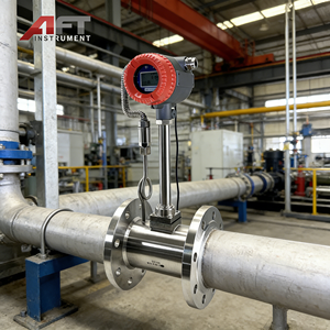 工場OEM価格LUGB水油液体ステンレス鋼4-20mA天然ガスバイオガスヘリウム渦流蒸気流量センサー - Product Image 1