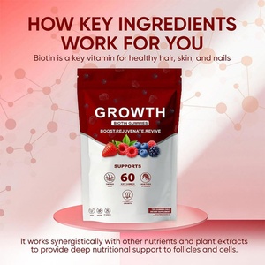 Vitaminas para el Crecimiento del Cabello, Colágeno, Biotina, Suplemento de Gomitas de Belleza para Adultos - Antioxidante y Apoyo para el Crecimiento de Uñas y Cabello - Product Image 2