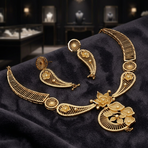 Collares de Moda Turca al por Mayor, Juego de Collares Cortos de Novia Estilo Dubái en Oro de 14K, 18K y 24K, Diseño Tradicional, Juego de Joyería - Product Image 4