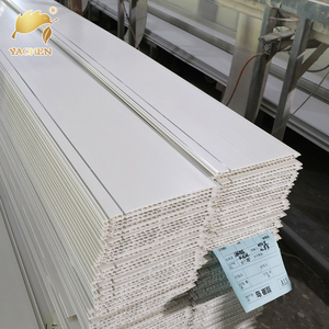 Panel de techo de PVC de calidad de diseño moderno, Panel de pared decorativo Interior de madera, características artísticas ignífugas, rejilla de fácil instalación - Product Image 5