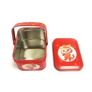 Boîtes métalliques de rangement pour bonbons, sushis, gâteaux, biscuits, chocolats, bijoux, cadeaux pour enfants, avec poignée, aseptiques, logo personnalisé - Product Image 4