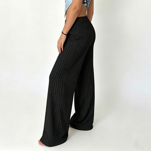 New Womens Lightweight Breathable Flat Loose Fit Straight Mid Waist Casual Summer Pants Hollow Beach Lounge Trousers Comfort - Product Image 6